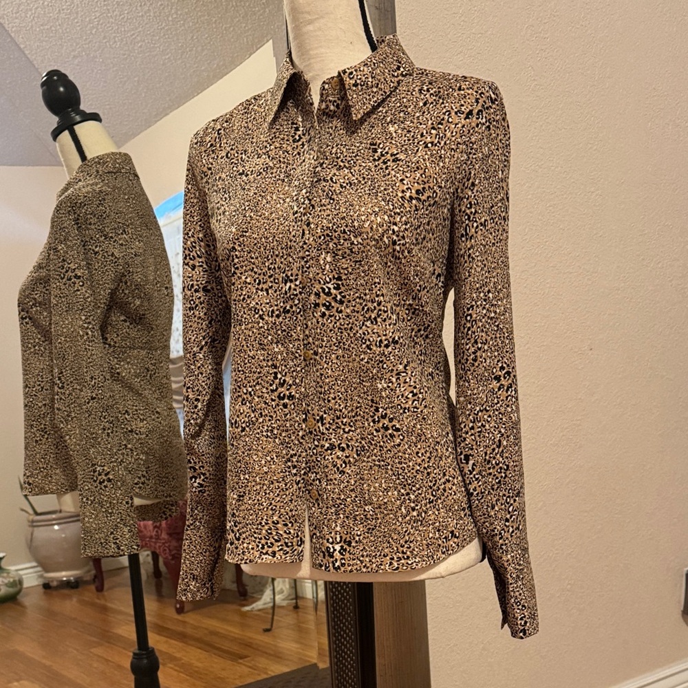 Express Animal Print Button Down Shirt